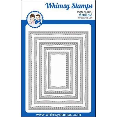 Whimsy Stamps Deb Davis and Denise Lynn Outlines Die - Wonky Stitched Rectangles